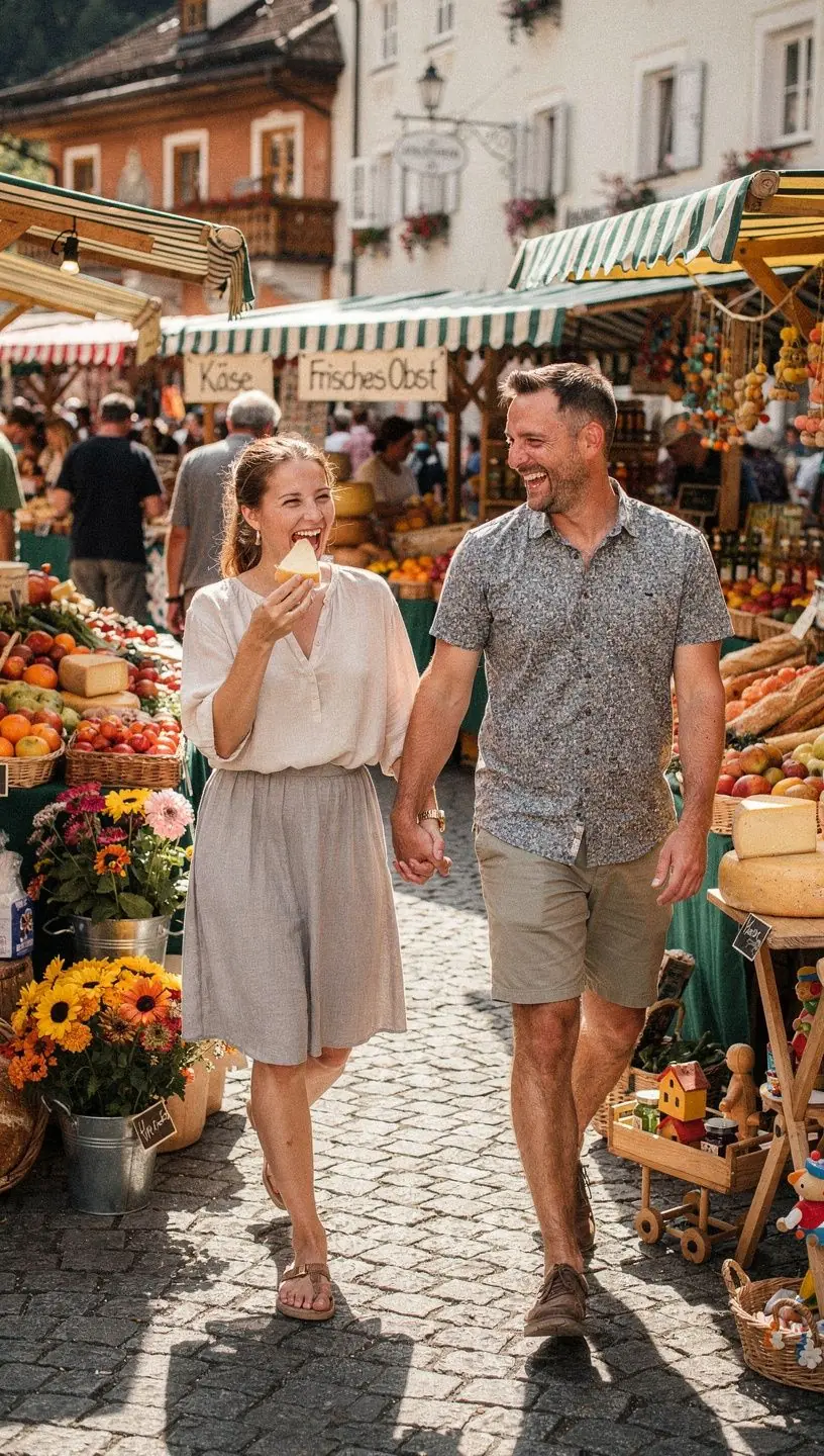 Ein Paar sitzt an einem romantischen Ort und liest gemeinsam ein Liebesbuch.